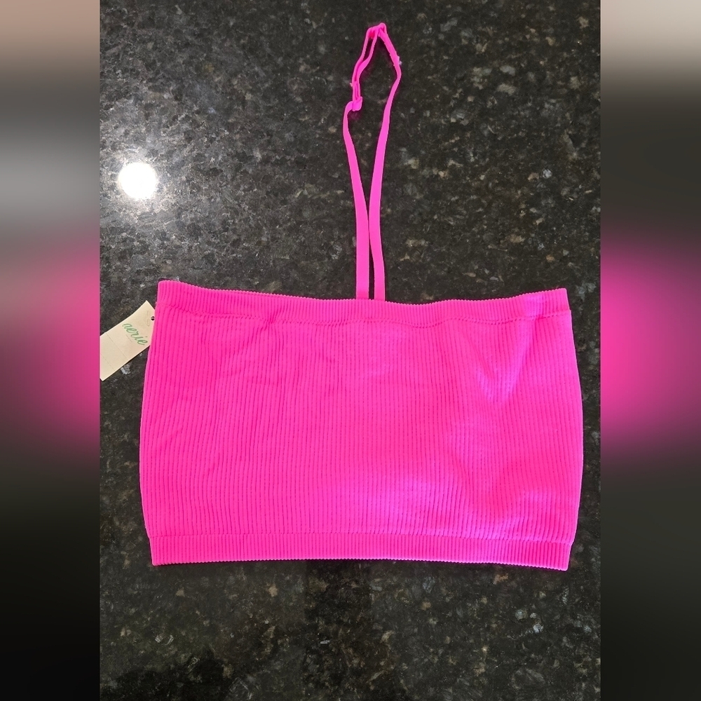 NWT Aerie hot pink halter tube top - Picture 2 of 5